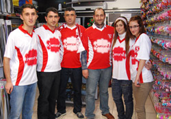 Bu iş yerinde Samsunspor forması giyiliyor