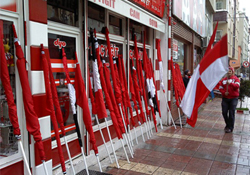 Bayraklar içeriye neden alınmadı