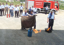 Uyum'da yangın tatbikatı