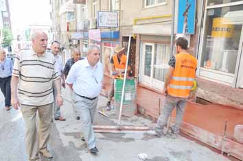 Unkapanına baskı beton yaya kaldırımı