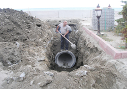 Yağmur suyu hattında yoğun mesi