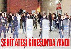 ŞEHİT ATEŞİ GİRESUNDA YANDI