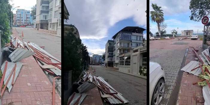 Atakum’da yeni yapılan çatı fırtınada uçtu