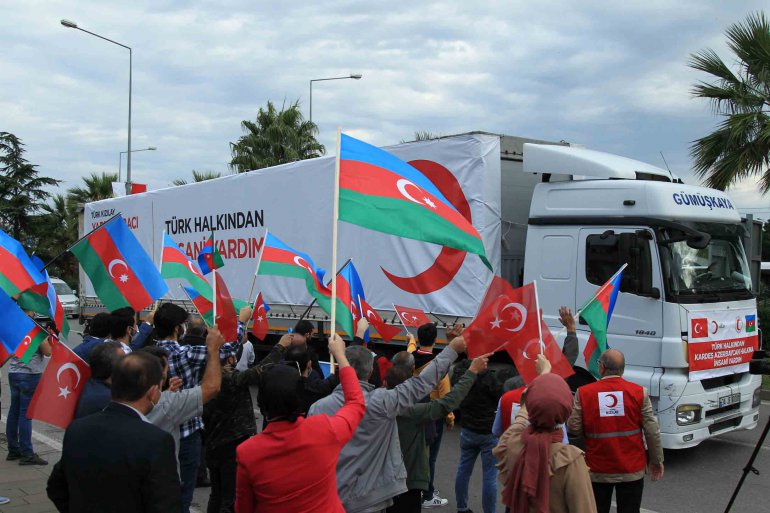 TÜRK KIZILAYDAN AZERBAYCAN'A 11 TIR İNSANİ YARDIM