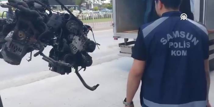 Samsun'da 13 lüks otomobil motoru ele geçirildi